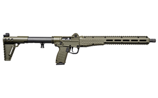 Picture of Kel-Tec SUB2000 Gen3 10mm Auto 15+1 16.15" Black Threaded Barrel, OD Green Picatinny Rail Receiver, M-LOK Handguard, Rotating Forend, 3 Position Adj OD Green Polymer Stock, Glock 20 Grip SUB2K10GLKGRN