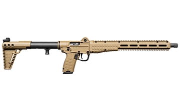 Picture of Kel-Tec SUB2000 Gen3 10mm Auto 15+1 16.15" Black Threaded Barrel, Tan Picatinny Rail Receiver, M-LOK Handguard, Rotating Forend, 3 Position Adj Tan Polymer Stock, Glock 20 Grip SUB2K10GLKTAN