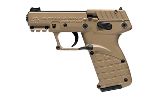 Picture of Kel-Tec P17, Single Action Only, Semi-automatic, Polymer Frame Pistol, Compact, 22LR, 3.8" Barrel, Threaded 1/2x28, Matte Finish, Tan, Fiber Optic Front Sight, 10 Rounds, 3 Magazines P17BTAN10