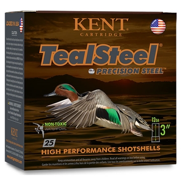 Picture of Kent Cartridge TealSteel Precision Steel 12Gauge 3" 1 1/4oz 6Shot 25 Per Box/10 Case KTS123366