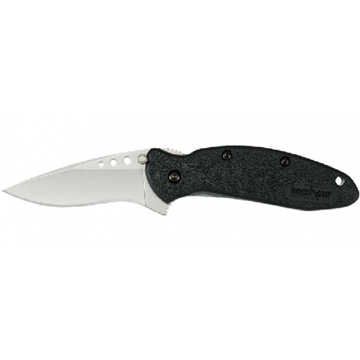 Picture of Kershaw Scallion 2.40" Folding Flipper Plain Bead Blasted 420HC SS Blade Black Glass-Filled Nylon Handle Includes Pocket Clip 1620