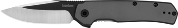 Picture of Kershaw Thermal EDC 2.95" Folding Drop Point Plain Black Oxide w/Satin Grinds 8Cr13MoV SS Blade, Gray PVD Stainless Steel Handle, Includes Pocket Clip 1411