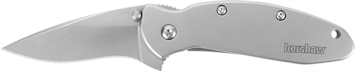 Picture of Kershaw Scallion 2.40" Folding Drop Point Plain Bead Blasted 420HC SS Blade/Bead Blasted 410 Stainless Steel Handle Includes Pocket Clip 1620FL