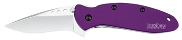 Picture of Kershaw Scallion 2.40" Folding Drop Point Plain Bead Blasted 420HC SS Blade Purple Anodized Aluminum Handle Includes Pocket Clip 1620PUR