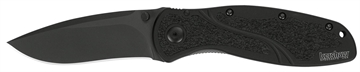 Picture of Kershaw Blur 3.40" Folding Drop Point w/Recurve Plain Black DLC 14C28N Steel Blade Black Anodized Aluminum Handle Includes Pocket Clip 1670BLK