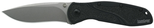 Picture of Kershaw Blur 3.40" Folding Drop Point w/Recurve Plain Stonewashed Powder Coated CPM S30V SS Blade Black Anodized Aluminum Handle Includes Pocket Clip 1670S30V