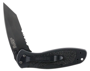 Show details for Kershaw Blur 3.40" Folding Tanto Part Serrated Black DLC 14C28N Steel Blade Black Anodized Aluminum Handle Includes Pocket Clip 1670TBLKST Picture of Kershaw Blur 3.40" Folding Tanto Part Serrated Black DLC 14C28N Steel Blade Black Anodized Aluminum Handle Includes Pocket Clip 1670TBLKST