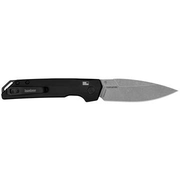Picture of Kershaw Launch Iridium Automatic 3.45" Folding Spear Point Plain Stonewashed CPM MagnaCut Steel Blade, Black Anodized Aluminum Handle 7038