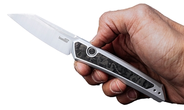 Picture of Kershaw Launch 20 EDC 3" Automatic Reverse Tanto Plain Satin CPM MagnaCut Steel Blade, Black/Gray Aluminum/Carbon Fiber Handle 7050