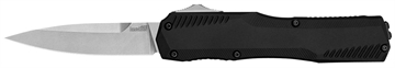 Picture of Kershaw Livewire 3.30" OTF Spear Point Plain Stonewashed CPM 20V SS Blade/ Textured Black Anodized Aluminum Handle Includes Pocket Clip 9000
