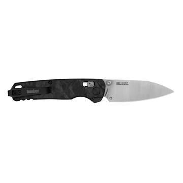Picture of Kershaw Bel Air, Folding Knife, 3.1" Plain Edge Reverse Tanto Blade, 7.3" Overall Length, DuraLock, CPM MagnaCut Blade Steel, Marbled Carbon Fiber Handle, Satin Finish, Silver Blade 6105CF