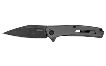 Picture of Kershaw Flyby, Folding Knife, Flipper Assisted Opening, Plain Edge, D2 Tool Steel, Blackwash Finish, Stainless Steel Handle, 3" Blade, 7.1" Overall Length, Includes Deep Carry Pocket Clip 1404 087171064352