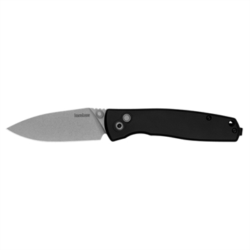 Picture of Kershaw Kindred, Folding Knife, 3" Spear Point Blade, D2 Blade Steel, 7.2" Overall Length, Button Lock, Stone Washed Finish, Silver Blade, Black Anodized Handle 2053 087171068411