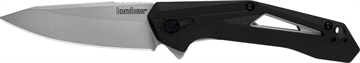 Picture of Kershaw Airlock, 3" Folding Knife/Assisted, Drop Point, Plain Edge, 4CR13 Bead Blasted, Black Glass-Filled Nylon Handle 1385