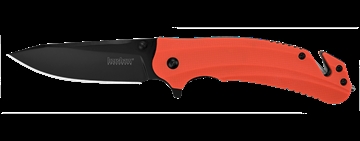 Picture of Kershaw Barricade 3.50" Folding Drop Point Plain Black Oxide 8Cr13MoV SS Blade Orange Glass-Filled Nylon Handle Features Glass Breaker Includes Pocket Clip 8650