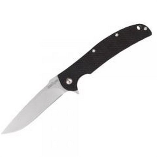 Picture of Kershaw Chill 3.10" Folding Drop Point Plain Bead Blasted 8Cr13MoV SS Blade Black G10 Handle Includes Pocket Clip 3410