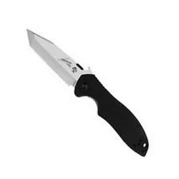 Picture of Kershaw CQC 7K 3.25" Folding American Tanto Plain Satin/Stonewashed 8Cr14MoV SS Blade Bead Blasted/Black G10/SS Handle Includes Pocket Clip 6034T