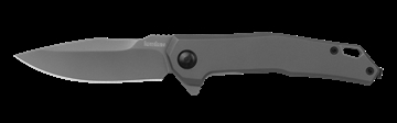 Picture of Kershaw Helitack, Folding Knife, Flipper Assisted Opening, Plain Edge, 8Cr13MoV Steel, Gray PVD Coating, Stainless Steel Handle, 3.26" Blade, 7.75" Overall Length, Includes Deep Carry Pocket Clip, Frame Lock 5570