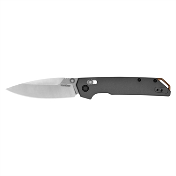 Picture of Kershaw Iridium, Folding Knife, Thumb Stud Ball Bearing Opening, Plain Edge, D2 Tool Steel, Stonewashed Finish, Anodized Aluminum Handle, 3.4" Blade, 7.9" Overall Length, Includes Deep Carry Pocket Clip 2038 087171063973