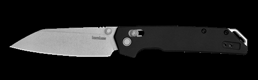 Picture of Kershaw Sanctum, Folding Knife, Flipper Assisted Opening, Plain Edge, D2 Steel, Stonewashed Finish, Silver, Anodized 6061-T6 Aluminum Handle, 3.4" Blade, 7.9" Overall Length, Includes Deep Carry Pocket Clip, Dura Lock 2038R 087171066349