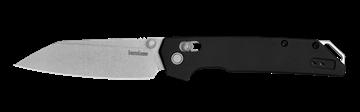 Picture of Kershaw Sanctum, Folding Knife, Flipper Assisted Opening, Plain Edge, D2 Steel, Stonewashed Finish, Silver, Anodized 6061-T6 Aluminum Handle, 3.4" Blade, 7.9" Overall Length, Includes Deep Carry Pocket Clip, Dura Lock 2038R 087171066349