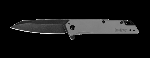 Picture of Kershaw Misdirect 2.90" Folding Reverse Tanto Plain Black Oxide Blackwash 4Cr14 Blade Gray Bead Blasted Stainless Steel Handle Includes Pocket Clip 1365