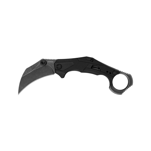 Picture of Kershaw Outlier, Assisted Open Folding Knife, 2.6" Karambit Blade, Plain Edge, 8Cr13MoV Steel, Blackwash Finish, Black Handle 2064