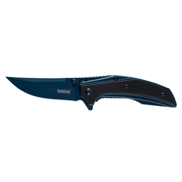 Picture of Kershaw Outright 3" Folding Trailing Point Plain Blue PVD 8Cr13MoV SS Blade Black/Blue G10/SS Handle Includes Pocket Clip 8320