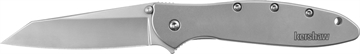 Picture of Kershaw Leek Random EDC 3" Folding Reverse Tanto Plain Bead Blasted 14C28N Steel Blade, Silver Stainless Steel Handle 1660R