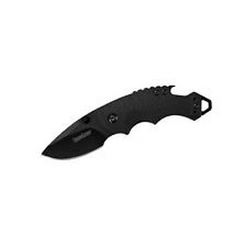 Picture of Kershaw Shuffle, Folding Knife, 2.4" Drop Point Blade, 8CR13MOV Blade Steel, 5.75" Overall Length, Liner Lock, Black Oxide Finish, Black Blade, Black Handle 8700BLK