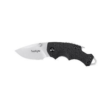 Picture of Kershaw Shuffle, Folding Knife, 2.4" Drop Point Blade, 8CR13MOV Blade Steel, 5.75" Overall Length, Liner Lock, Bead-blasted Finish, Silver, Black Handle 8700