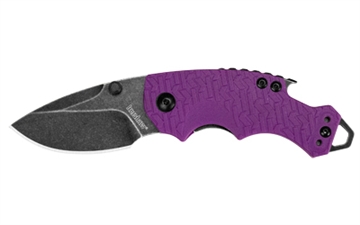 Picture of Kershaw Shuffle, Folding Knife, 2.4" Drop Point Blade, 8CR13MOV Blade Steel, 5.75" Overall Length, Liner Lock, BlackWash Finish, Purple Handle 8700PURBW