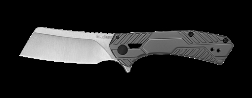 Picture of Kershaw Static 2.90" Folding Cleaver Plain Satin 8Cr13MoV SS Blade Gray PVD Stainless Steel Handle Includes Pocket Clip 3445