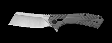 Picture of Kershaw Static 2.90" Folding Cleaver Plain Satin 8Cr13MoV SS Blade Gray PVD Stainless Steel Handle Includes Pocket Clip 3445