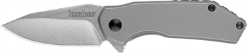 Picture of Kershaw Valve EDC 2.25" Folding Drop Point Plain Stonewashed 4Cr14 Blade, Bead Blasted Stainless Steel Handle 1375