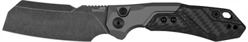 Picture of Kershaw Launch 14 Automatic 3.38" Cleaver Plain Black Oxide Blackwash CPM 154 SS, Blade Black Anodized Aluminum/Carbon Fiber Handle 7850