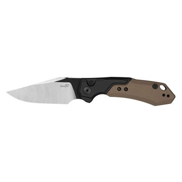 Picture of Kershaw Launch 19 Automatic 3.30" Folding Clip Point Plain Black Satin Cerakote CPM 154 SS Blade, Black Aluminum/Brown G10 Handle 7851