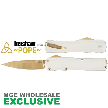 Picture of KERSHAW LIVEWIRE POPE WHT/GOLD 9000WGLD