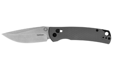 Picture of Kershaw Sequence, Folding Knife, 3.32" Clip Point, Plain Edge, 8Cr13MoV Blade Steel, 7.7" Overall Length, DuraLock, Stone Washed Finish, Silver, Gray Glass Filled Nylon Handle 1426