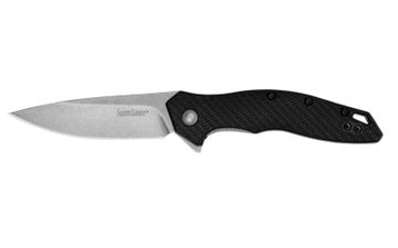 Picture of Kershaw Shoreline, Folding Knife, Flipper Assisted Opening, Plain Edge, 8Cr13Mov Steel, Stonewashed Finish, Glass Filled Nylon Handle, 3" Blade, 7.1" Overall Length, Includes Deep Carry Pocket Clip 1845