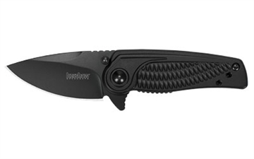 Picture of Kershaw SPOKE, Folding Knife/Assisted, 4CR14, black-oxide, Plain, Drop Point, SpeedSafe, Flipper, Liner Lock, Reversible Carry, 2", Steel, Black-Oxide, Box 1313BLK