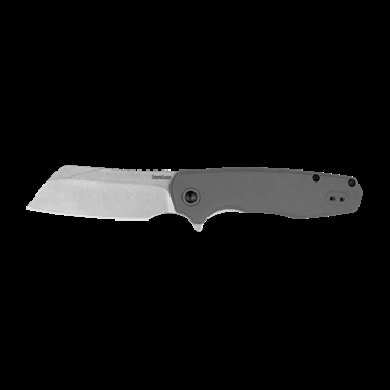 Picture of Kershaw WHARF, Folding Knife, Flipper Assisted Opening, Plain Edge, 8Cr13Mov Steel, Matte Finish, Silver, Gray Glass Filled Nylon Handle, 2.8" Blade, 6.7" Overall Length, Includes Deep Carry Pocket Clip, Liner Lock 1414