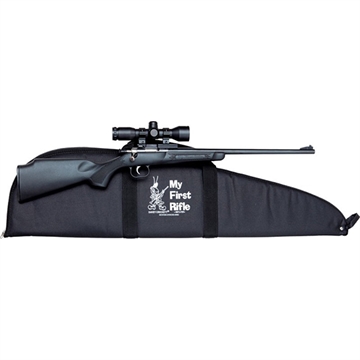 Picture of Keystone Sporting Arms Crickett, Generation 2, Bolt Action Rifle, Single Shot, Compact, 22 LR, 16.125" Barrel, Matte Blued Finish, Black Synthetic Stock, Adjustable Sights, Includes 4X32 Scope/Scope Base/Soft Case, Right Hand KSA2240BSC