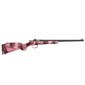 Picture of Keystone Sporting Arms Crickett, Generation 2, Bolt Action Rifle, Single Shot, Compact, 22 LR, 16.125" Barrel, Matte Blued Finish, Mossy Oak Pink Blaze Synthetic Stock, Adjustable Sights, Right Hand KSA2161
