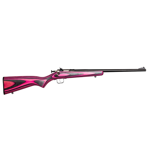 Picture of Crickett Youth 22 LR 1rd 16.12" Blued Barrel & Receiver, Fixed Front/Adjustable Rear Peep Sights, Pink/Black Laminate Stock w/11.5" LOP, Rebounding Firing Pin Safety KSA2225