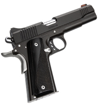 Picture of Kimber Mfg, Inc Custom LW Nightstar 9mm Luger 9+1 5" Stainless Match Grade Barrel, Black Serrated Steel Slide, Black Aluminum Frame w/Beavertail, Black/Gray Laminate Grip 3700596