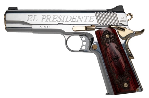 Picture of KIMBER 1911 EL PRESIDENTE 38SUP 9RD 5IN BARREL ENGRAVED GOLD ACCENTS 10236