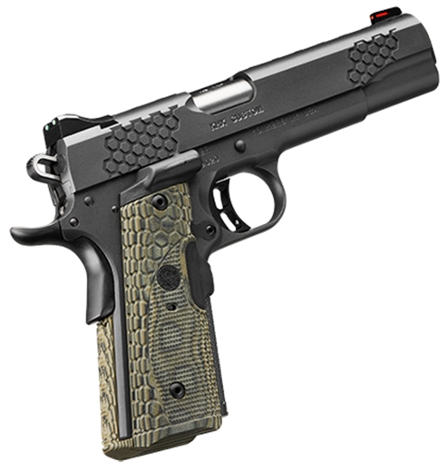 Picture of Kimber Mfg, Inc KHX Custom 45 ACP 8+1 5" Stainless Match Grade Barrel, KimPro II Gray Serrated Stainless Steel Slide, Kimpro II Gray Stainless Steel Frame w/Beavertail, G10 MagGrip w/Red Laser 3000358