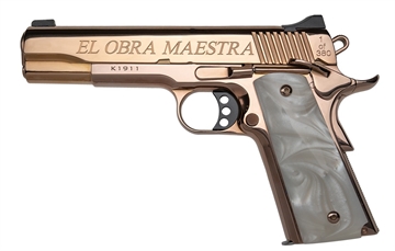 Picture of KIMBER 1911 OBRA MAESTRA 38SUP 9RD 5IN BARREL ENGRAVED ROSE GOLD MOTHER OF PEARL GRIPS 10232
