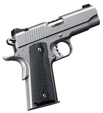 Picture of Kimber America PRO CARRY HD II, 1911, Semi-automatic, Commander Size, 38 Super, 4" Barrel, Matte Finish, Silver, Rubber Grips, Fiber Optic Front Sight, 9 Rounds, California Compliant 3200044CA